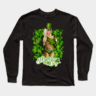 St Patricks Day Girl Anime women dress Long Sleeve T-Shirt